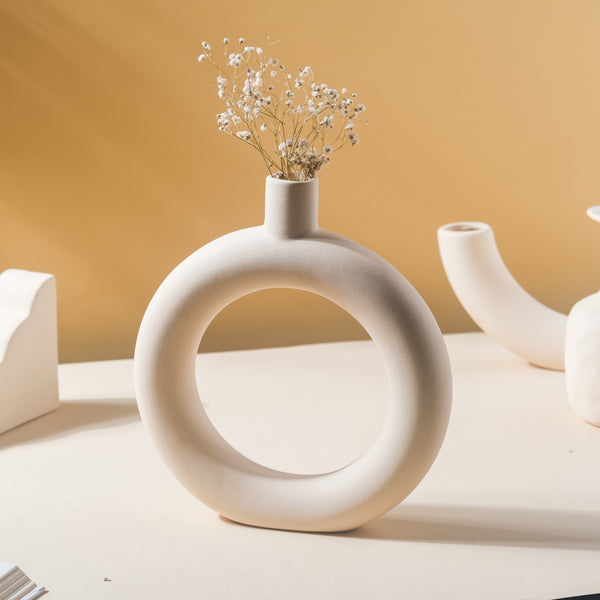Modern Art Vase - Ring - Flower vase for home decor, office and gifting | Home decoration items