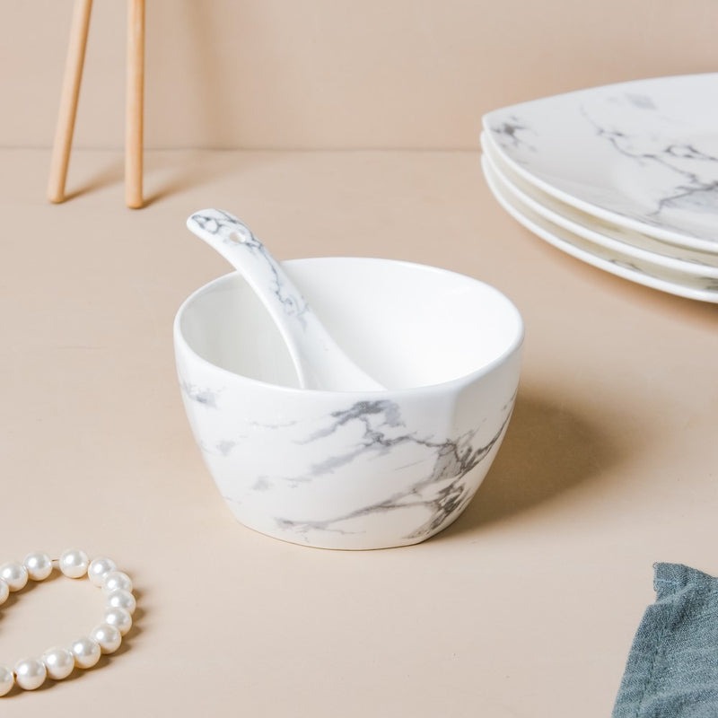 Marble 16 Piece Pasta Snack Set For 4