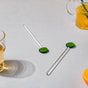 Glass Stirrer Set of 2 Green