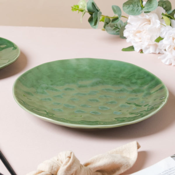 Forest Green Gloss Ceramic Dinner Plate 9.8 Inch