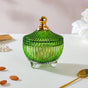 Vintage Glass Jar With Lid Green Small 100ml