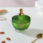 Vintage Glass Jar With Lid Green Small 100ml