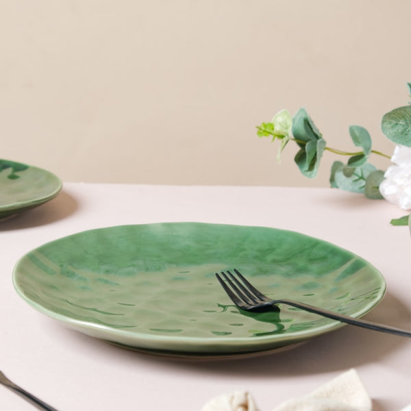 Forest Green Gloss Ceramic Dinner Plate 9.8 Inch