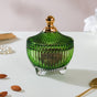 Vintage Glass Jar With Lid Green Small 100ml