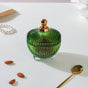 Vintage Glass Jar With Lid Green Small 100ml