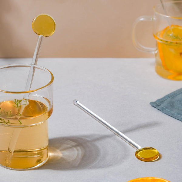 Glass Stirring Spoon Set of Yellow