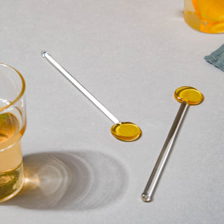 Glass Stirring Spoon Set of 2 Yellow