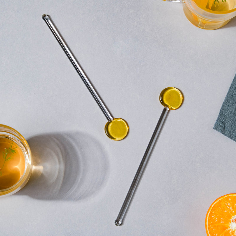 Glass Stirring Spoon Set of Yellow