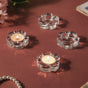 Flower Glass Tealight Candle Holder Set of 4 - Candle holder | Home decoration item