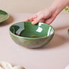 Forest Green Gloss Serving Bowl 6.5 Inch 800 ml - Bowl, ceramic bowl, serving bowls, noodle bowl, salad bowls, bowl for snacks, large serving bowl | Bowls for dining table & home decor