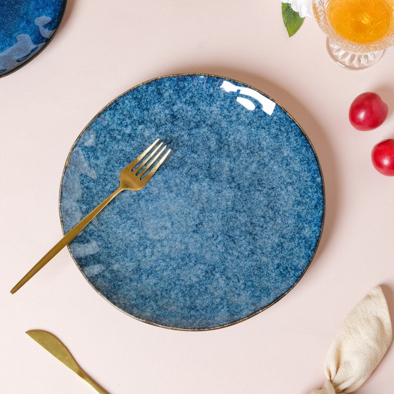 Sapphire Ceramic Dinner Plate Blue 10 Inch - Serving plate, rice plate, ceramic dinner plates| Plates for dining table & home decor