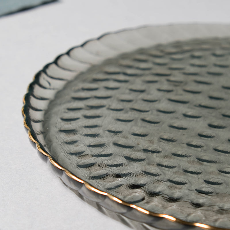 Glass Dinner Plate Grey - Serving plate, lunch plate, ceramic dinner plates| Plates for dining table & home decor