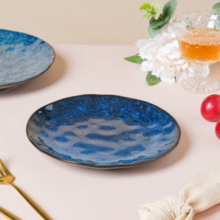 Sapphire Luxe Snack Plate Blue 8 Inch
