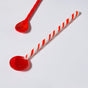 Glass Stirrer Set Of 2 Scarlet Cherry Red 6.5 Inch 