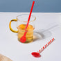 Glass Stirrer Set Of 2 Scarlet Cherry Red 6.5 Inch 