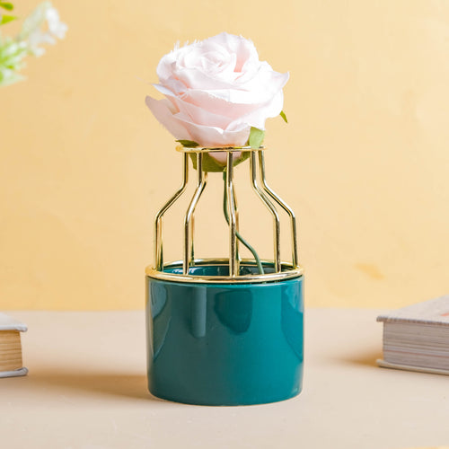 Small Ceramic Pot for Plants - Flower vase for home decor, office and gifting | Home decoration items