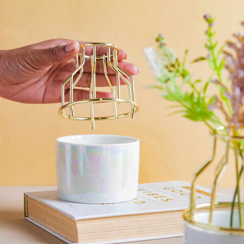 Small Ceramic Pot for Plants - Flower vase for home decor, office and gifting | Home decoration items