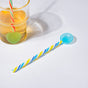 6.5 Inch Color Pop Blue Green Glass Stirrer Set Of 2