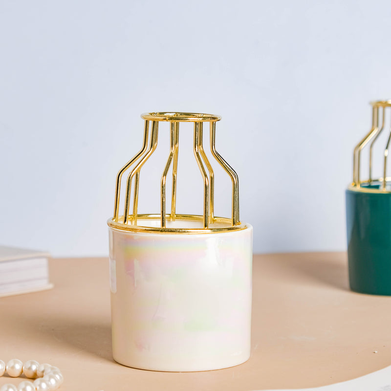 Medium Size Ceramic Pot for Plants - Flower vase for home decor, office and gifting | Home decoration items