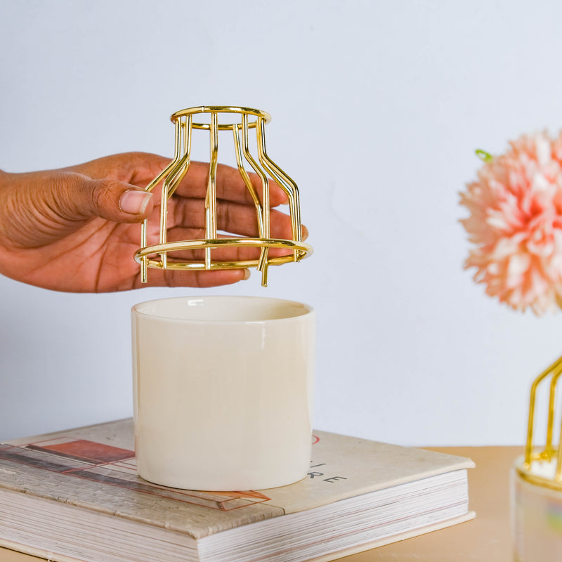 Medium Size Ceramic Pot for Plants - Flower vase for home decor, office and gifting | Home decoration items