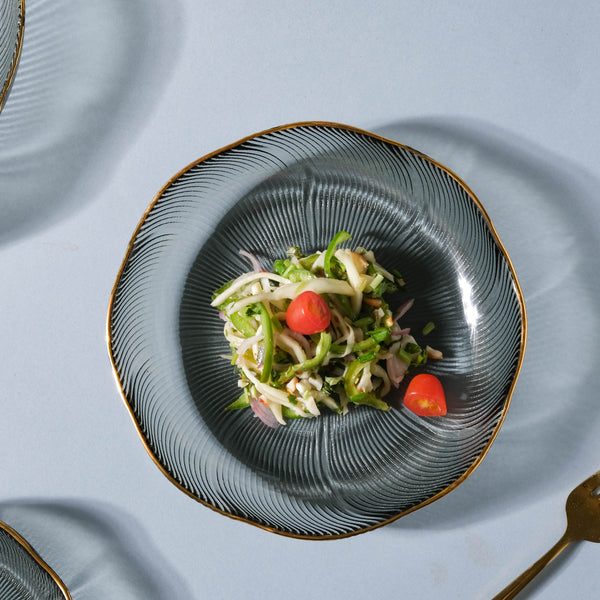 Glass Snack Plate Grey