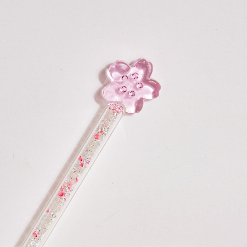 7 Inch Flower Charm Glass Stirrer Set Of 2