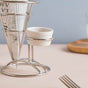 Silver Finger Food Basket With Dip Bowl