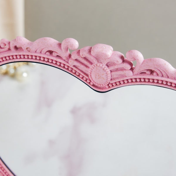 Vintage Heart Double Sided Mirror Pink - Dressing table mirror and makeup vanity mirror online | Room decor items