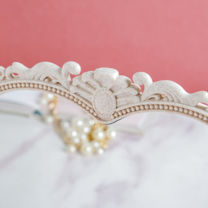 Vintage Heart Double Sided Mirror Ivory - Dressing table mirror and makeup vanity mirror online | Room decor items