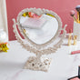 Vintage Heart Double Sided Mirror Ivory - Dressing table mirror and makeup vanity mirror online | Room decor items