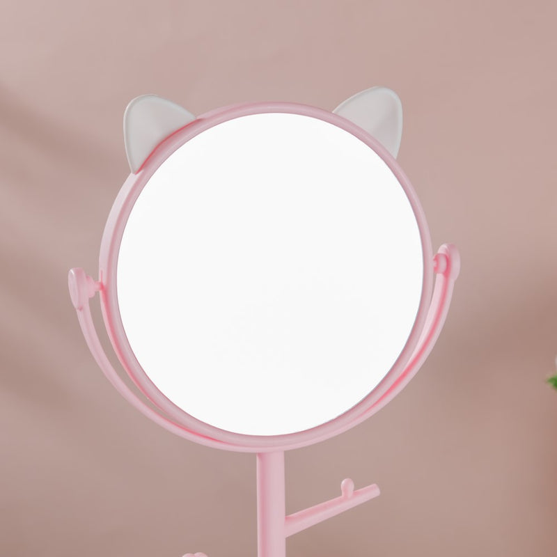 Tabletop Vanity Cat Mirror With Organizer Pink - Dressing table mirror and makeup vanity mirror online | Room decor items
