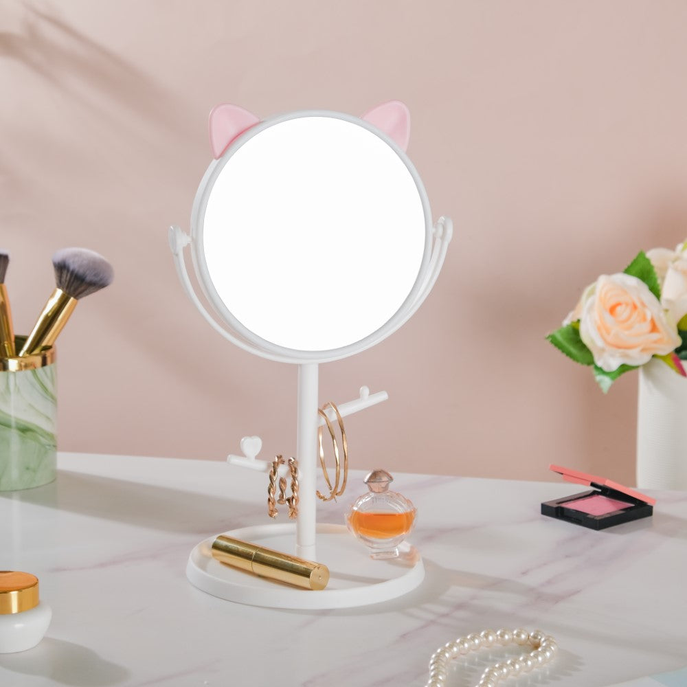 Tabletop mirror with deals stand