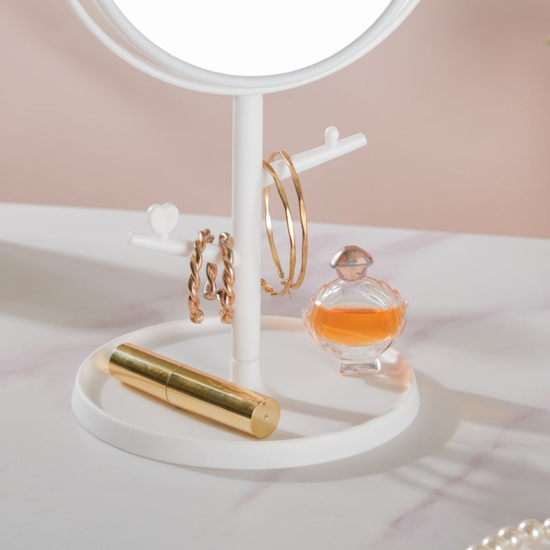 Tabletop Vanity Cat Mirror With Organizer White - Dressing table mirror and makeup vanity mirror online | Room decor items