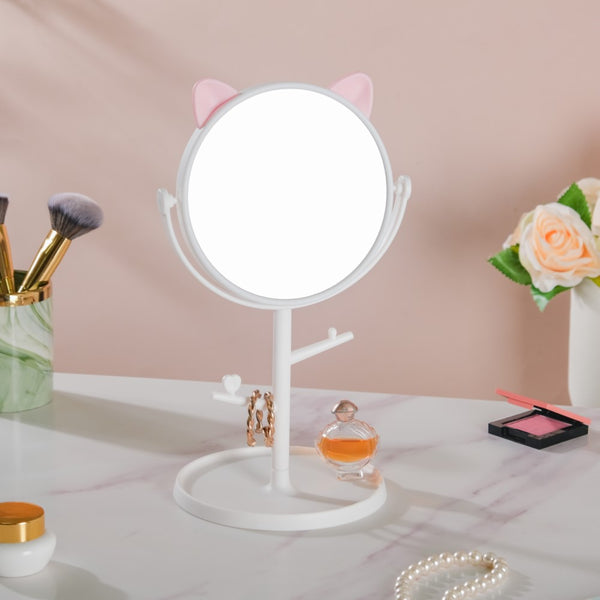 Tabletop Vanity Cat Mirror With Organizer White - Dressing table mirror and makeup vanity mirror online | Room decor items