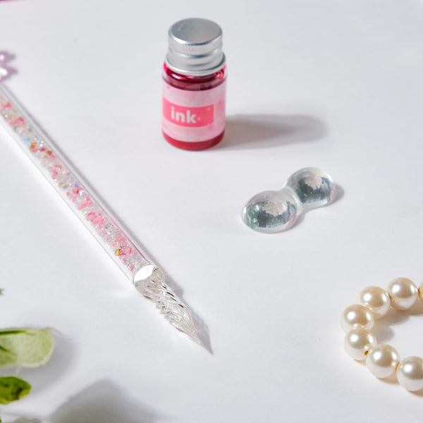 Sakura Glass Calligraphy Pen With Ink Bottle