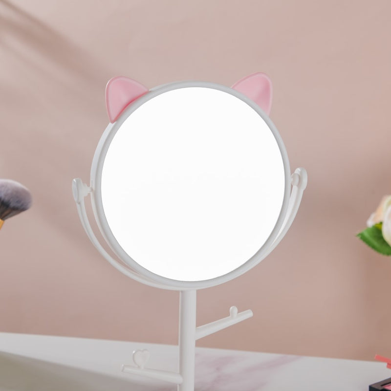 Tabletop Vanity Cat Mirror With Organizer White - Dressing table mirror and makeup vanity mirror online | Room decor items