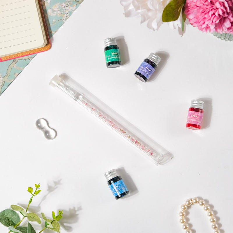 Galaxia Starry Glass Dip Pen With 4 Ink Bottles
