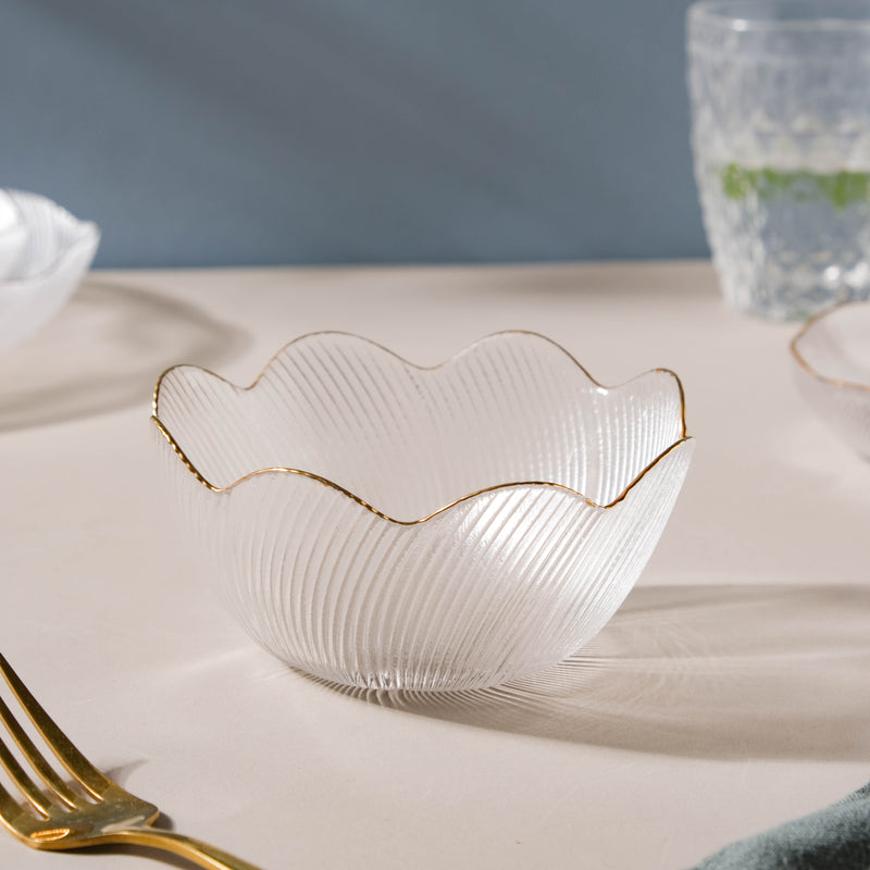 Wavy Glass Side Bowl - Bowl, soup bowl, ceramic bowl, snack bowls, curry bowl, popcorn bowls | Bowls for dining table & home decor