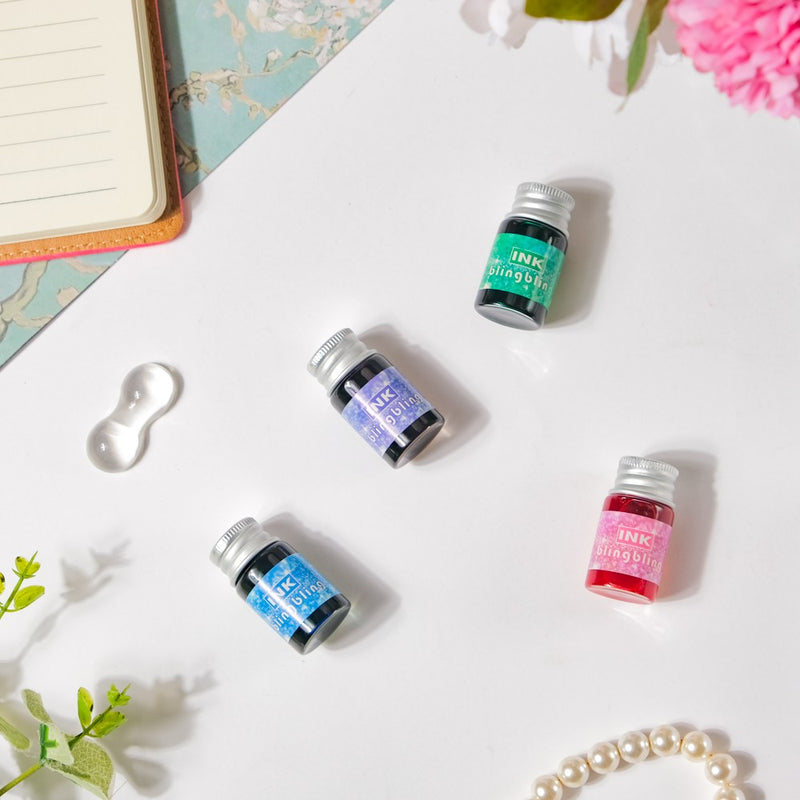 Galaxia Starry Glass Dip Pen With 4 Ink Bottles