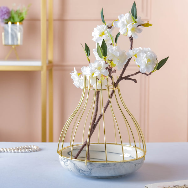 Wire Stand Deep Plate Planter - Flower vase for home decor, office and gifting | Home decoration items