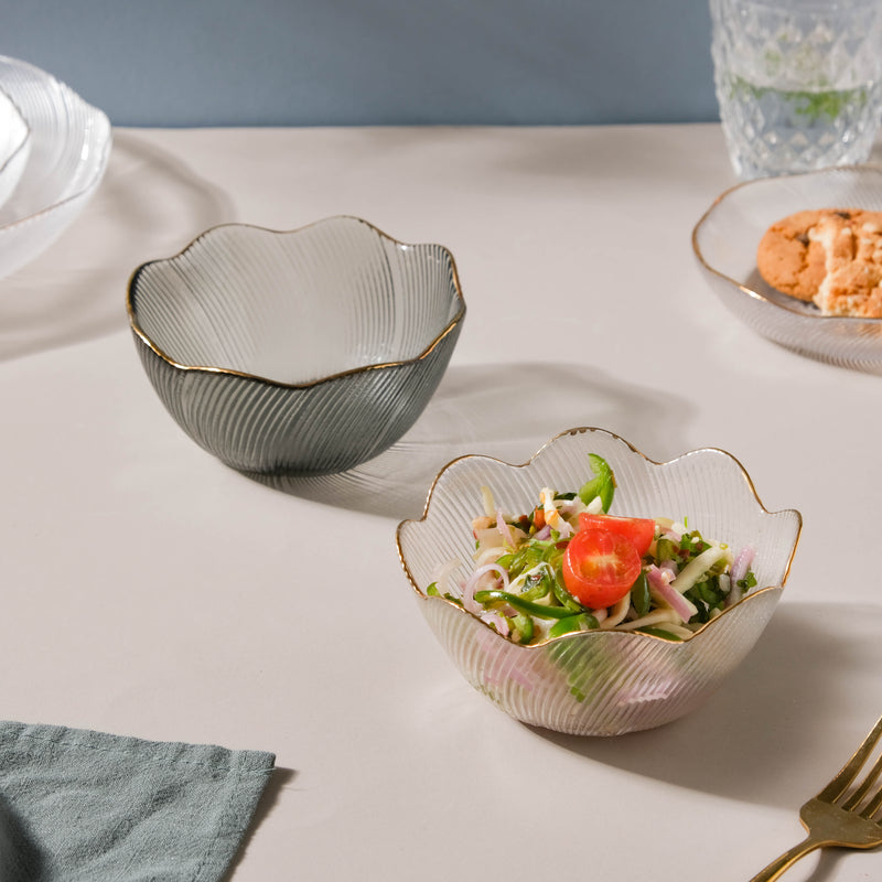 Wavy Glass Side Bowl - Bowl, soup bowl, ceramic bowl, snack bowls, curry bowl, popcorn bowls | Bowls for dining table & home decor