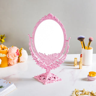 Vintage Ornate Double Sided Mirror Pink