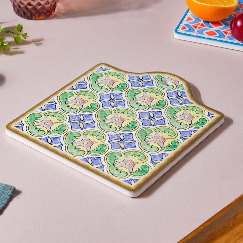 Spanish Hand Painted Pattern Ceramic Platter 7 Inch - Ceramic platter, serving platter, fruit platter | Plates for dining table & home decor