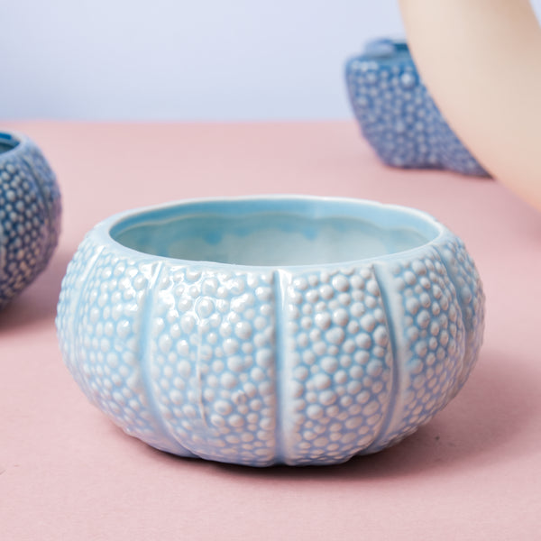 Round Blue Planter - Indoor planters and flower pots | Home decor items