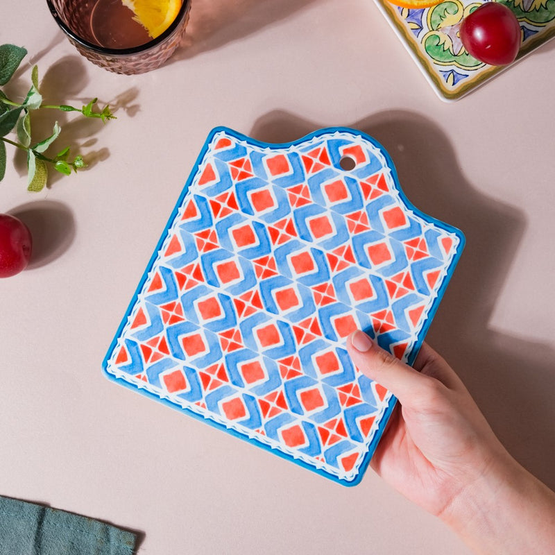 Pastel Hand Painted Pattern Ceramic Platter 7 Inch - Ceramic platter, serving platter, fruit platter | Plates for dining table & home decor