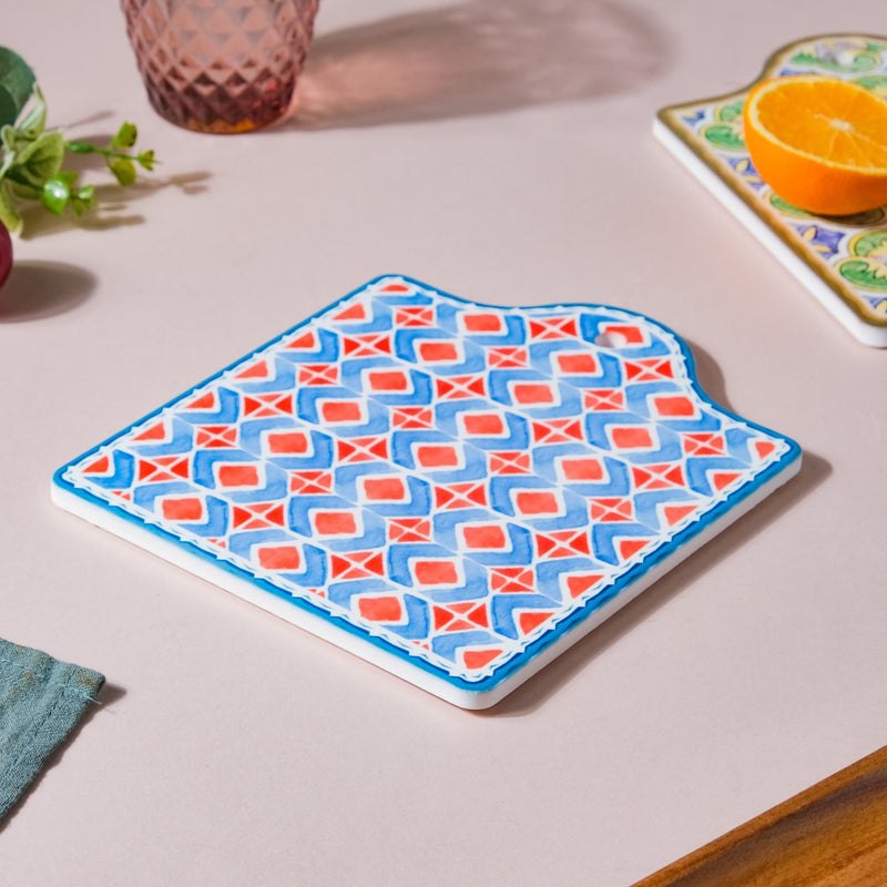 Pastel Hand Painted Pattern Ceramic Platter 7 Inch - Ceramic platter, serving platter, fruit platter | Plates for dining table & home decor