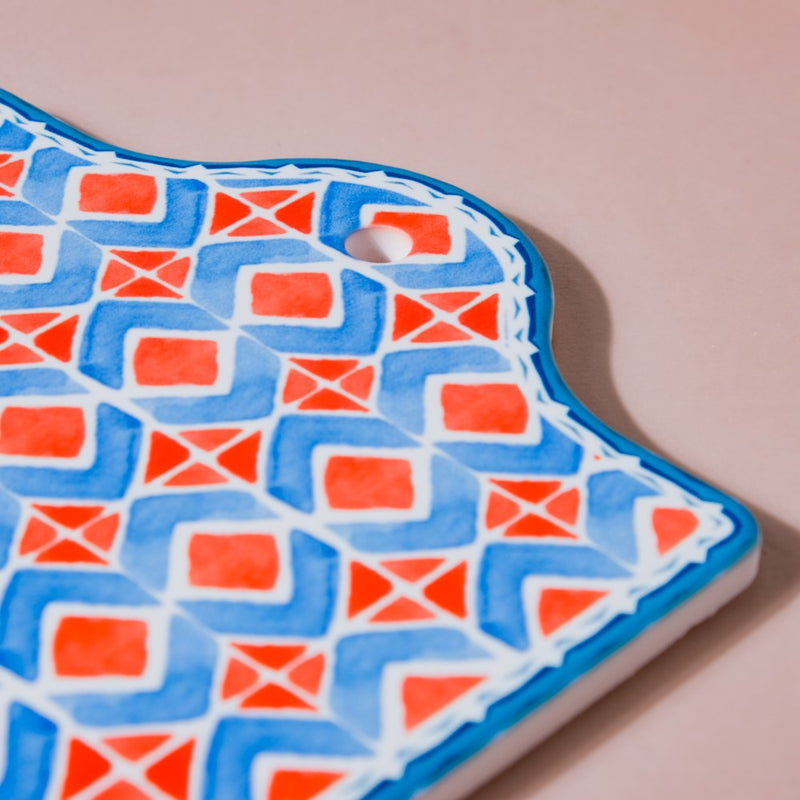 Pastel Hand Painted Pattern Ceramic Platter 7 Inch - Ceramic platter, serving platter, fruit platter | Plates for dining table & home decor