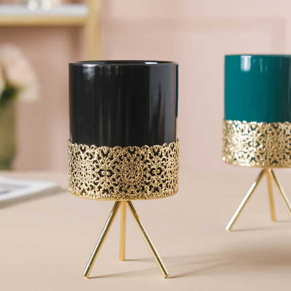 Metal Stand Porcelain Planters - Plant pot and plant stands | Room decor items