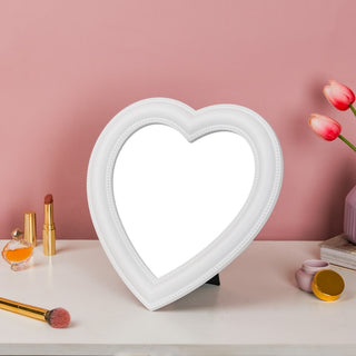 Heart Face Mirror White Large