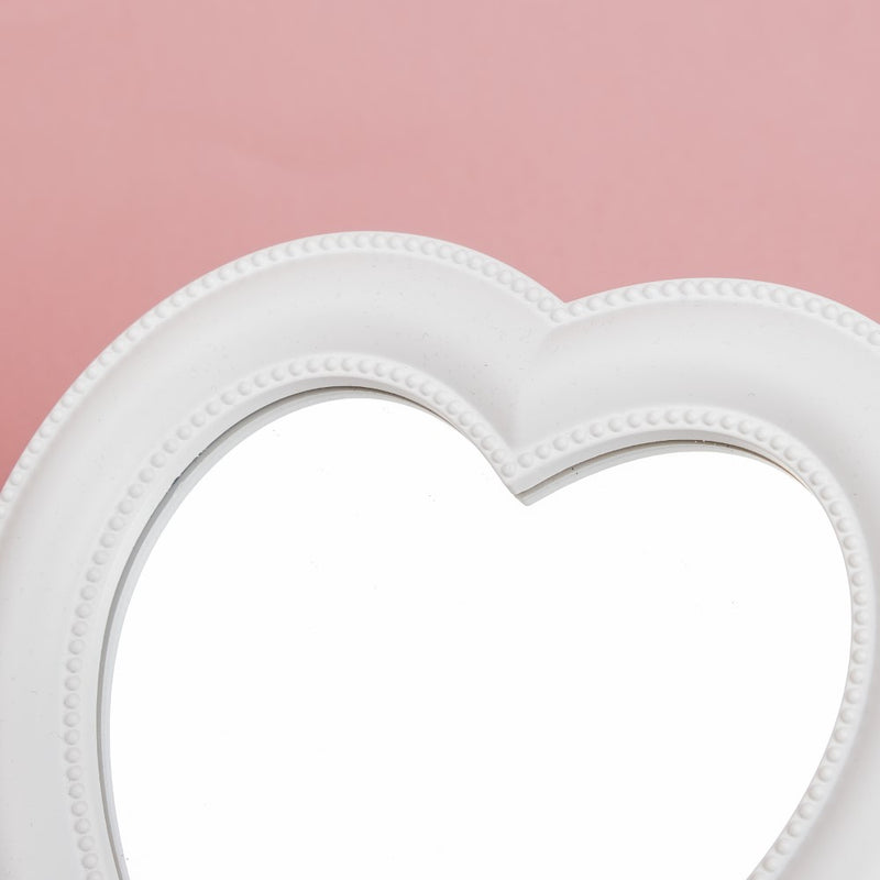 Hearty Face Mirror White Small - Dressing table mirror and makeup vanity mirror online | Room decor items